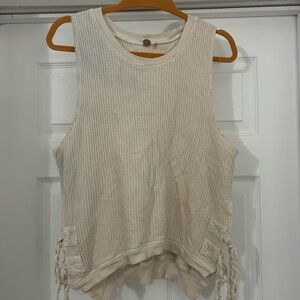 Free people tie side waffle top